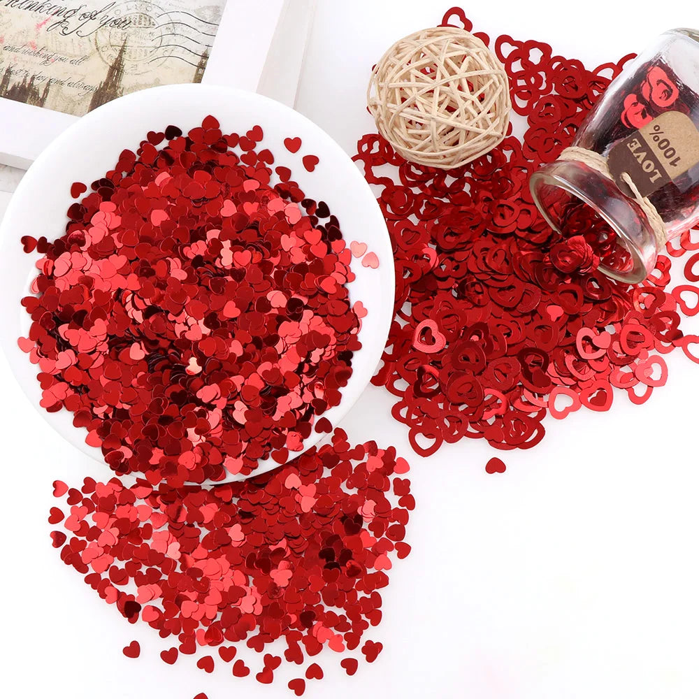 Red Love Heart Table Confetti 4