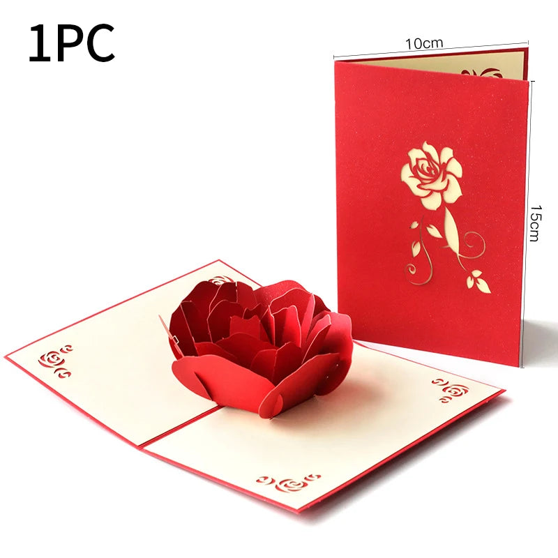 3d Rose Pop Up Card, Valentines Day Card 7