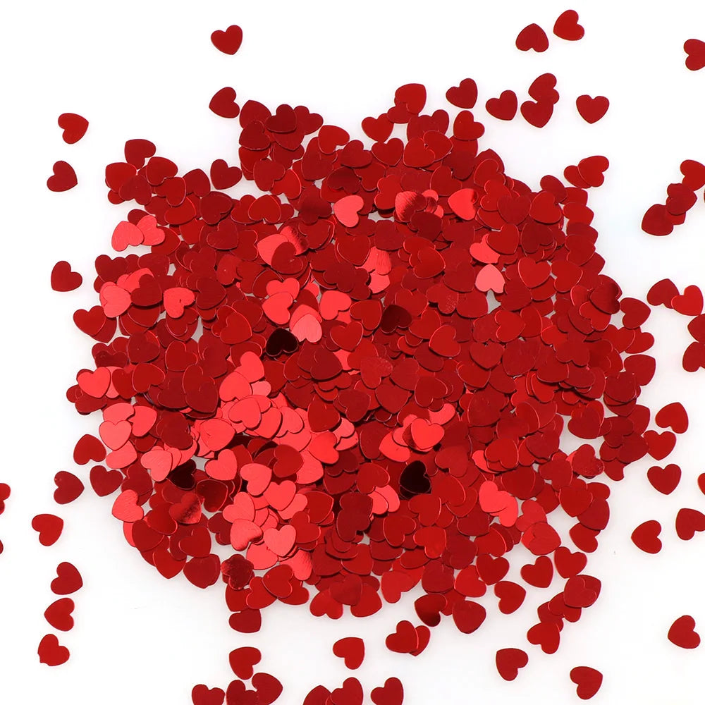 Red Love Heart Table Confetti