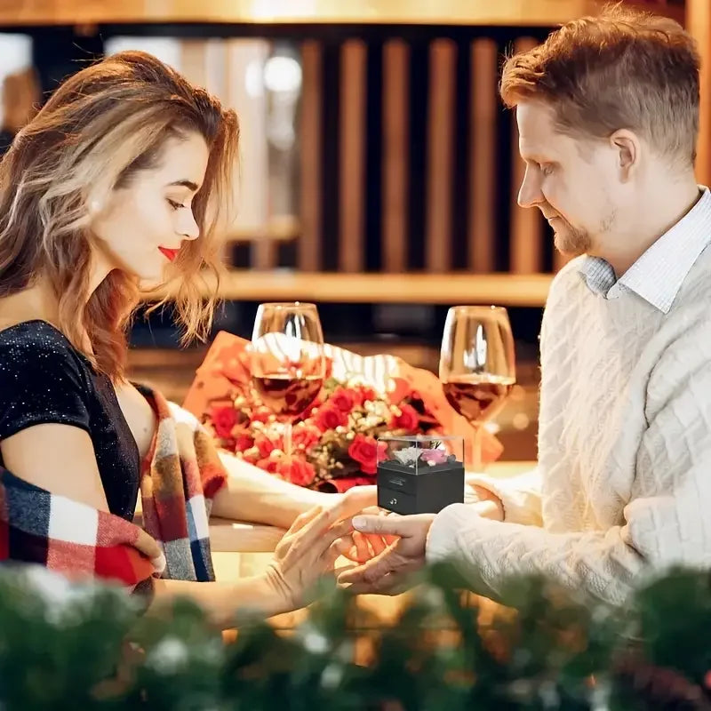 Valentine’s Day Ocean Heart Love Necklace with Eternal Rose Gift Box